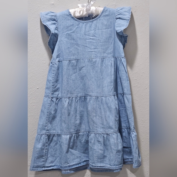 SHEIN Light Blue Denim Tiered Kids Dress - Picture 1 of 3